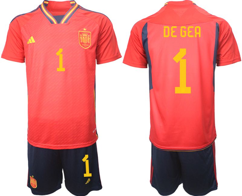Men 2022 World Cup National Team Spain home red 1 Soccer Jersey